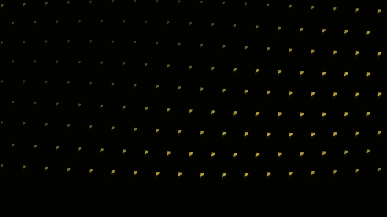 Abstract Motion Background with Golden Geometric Shapes on Black