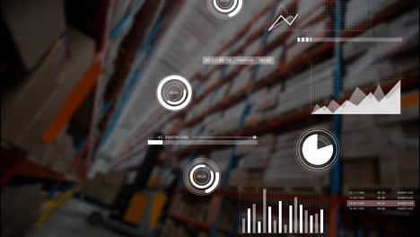 animation of data processing over warehouse