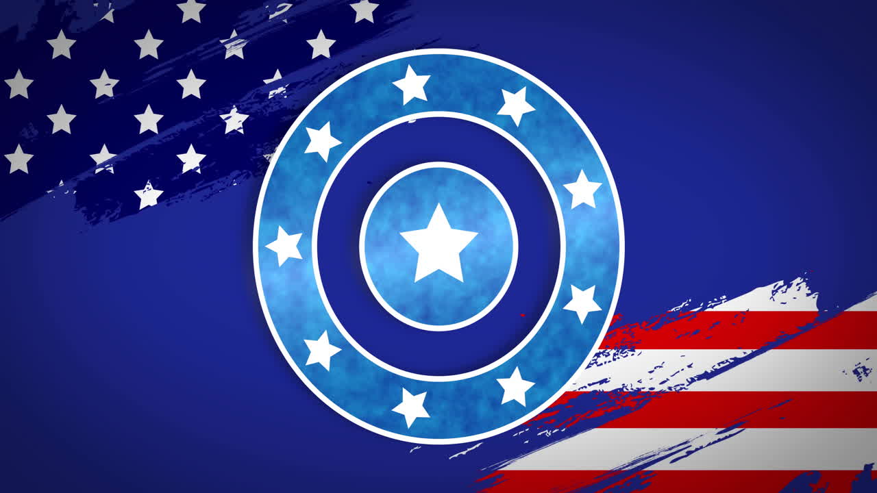 Animazione di coccarda e stelle e strisce della bandiera americana