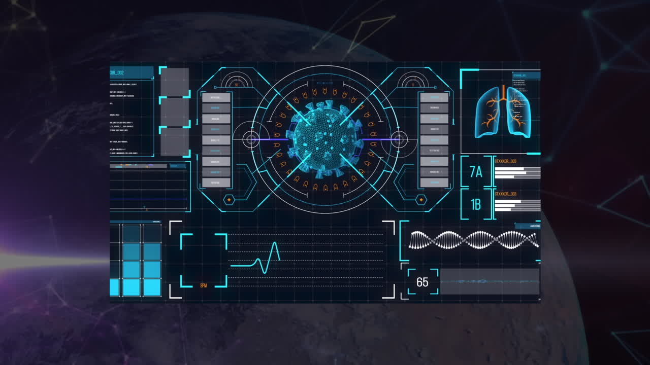 Animation of data processing over globe