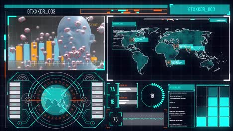 interfaz digital frente a un fondo azul