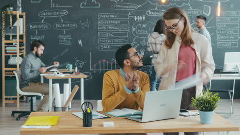 creative business team working in modern office