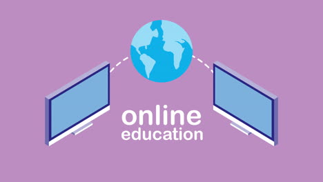 education online technology with desktop