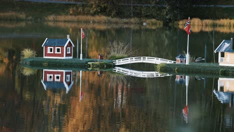 An-idyllic-scene-in-the-town-park-in-Finnsnes,-Norway