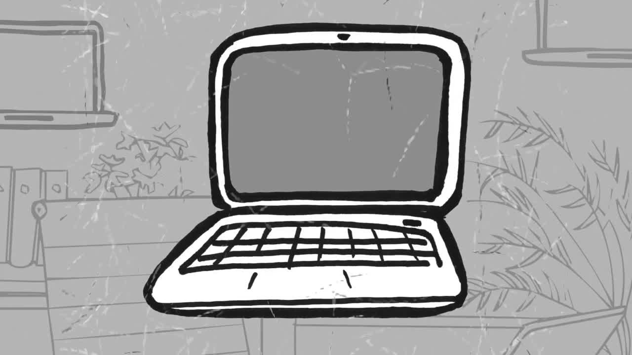 animación digital de una computadora portátil