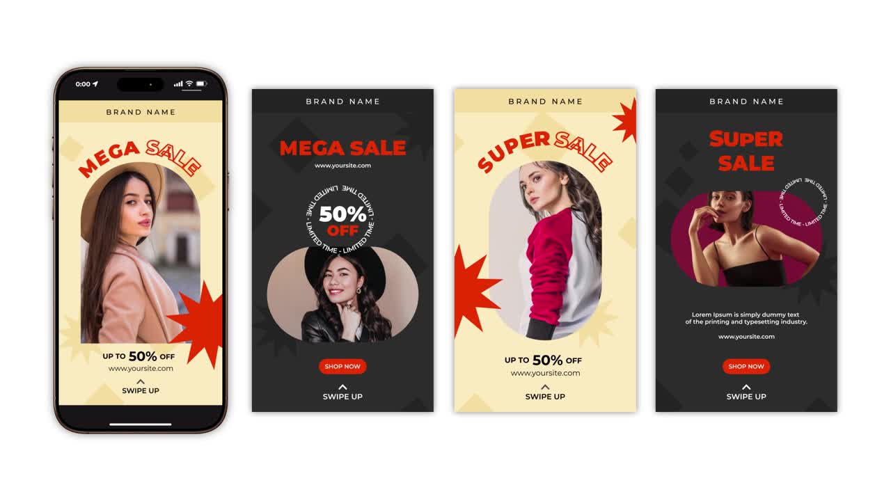 Mega-Sale-Anzeige für Mode