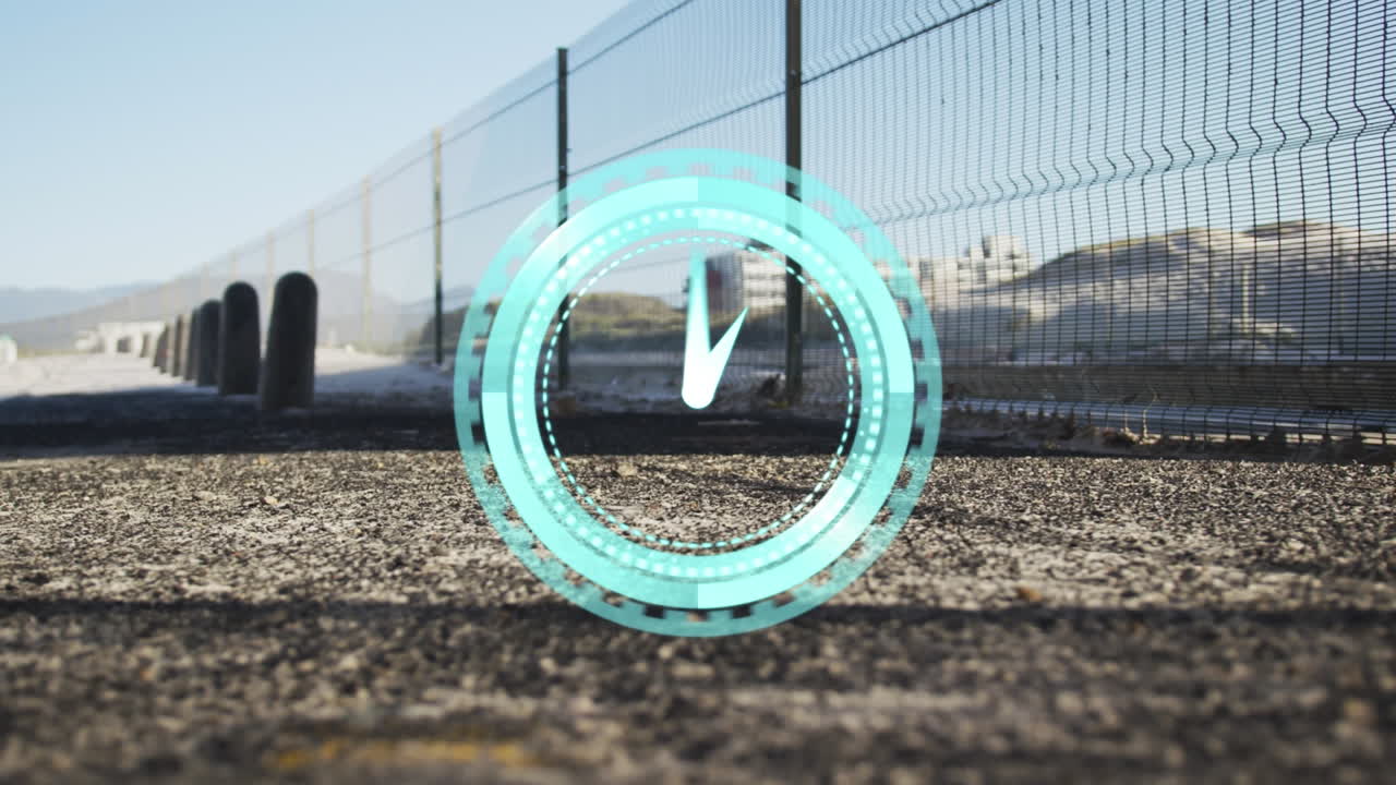 달리는 남자 위의 시계 애니메이션