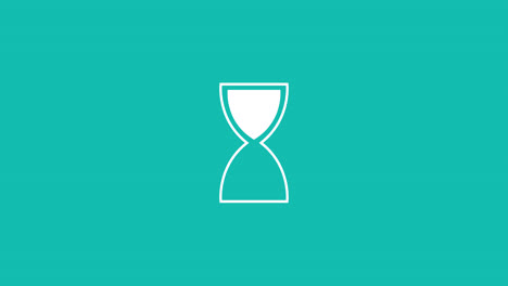 animation of digital interface waiting hourglass icon on green background