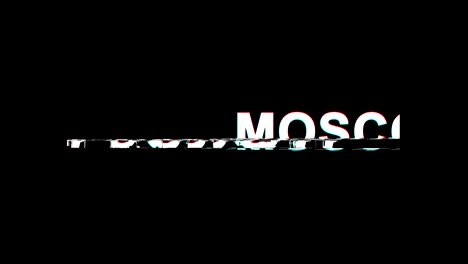 efecto de glitch de moscú texto distorsión de tv digital animación en bucle 4k