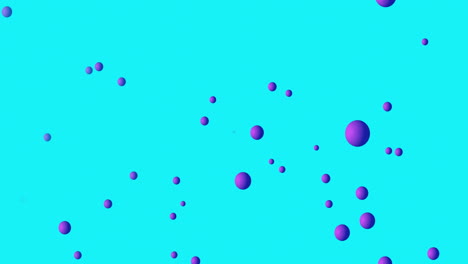 animación de esferas púrpuras que se mueven sobre un fondo de colores cambiantes