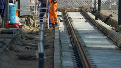 railway construction in alexanderplatz, berlin