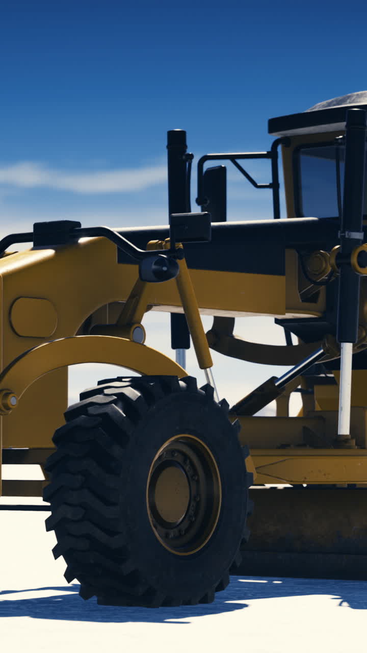 Heavy machinery working on a construction site during a clear blue day