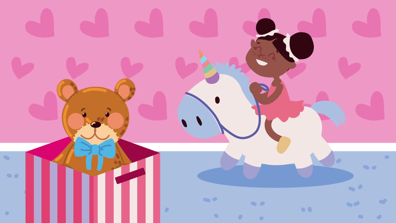 어린 소녀 캐릭터 애니메이션