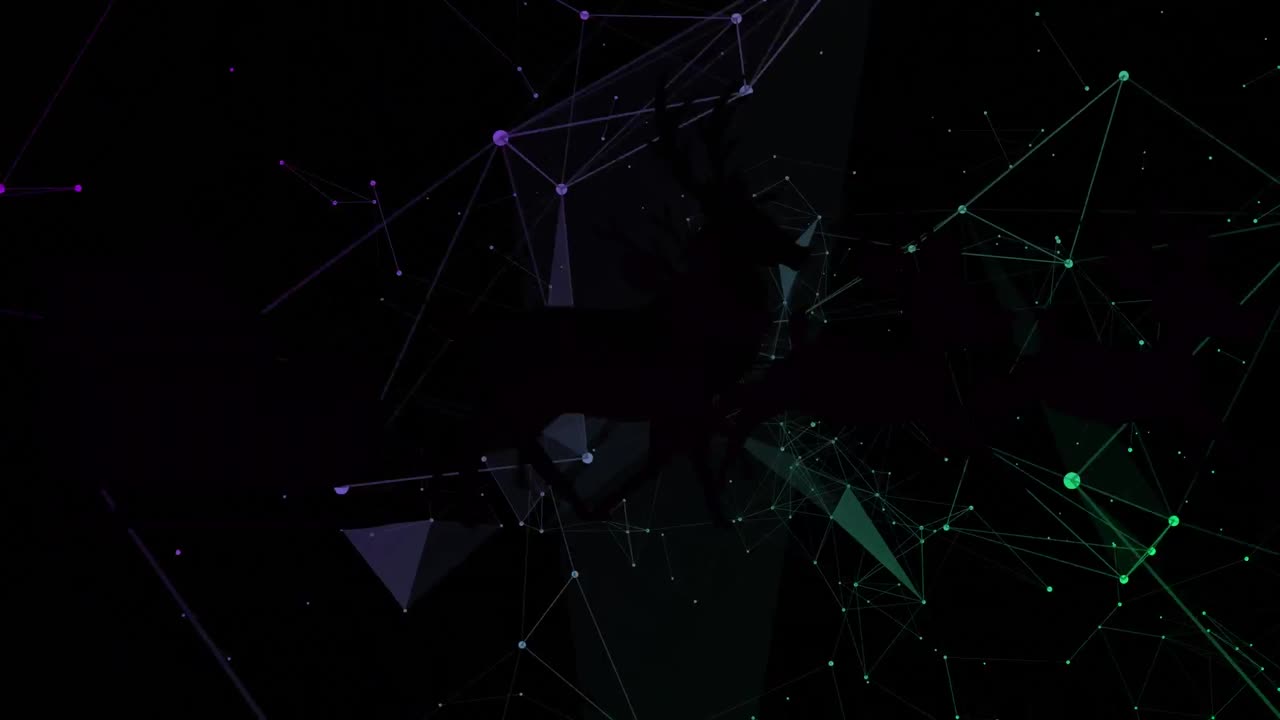 Animation of network of connections on black background
