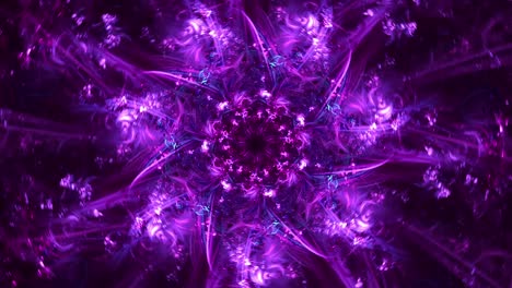 abstract kaleidoscope fractal background - concord purple bloom - seamless looping cosmic, portal spiritual journey and and mystical patterns