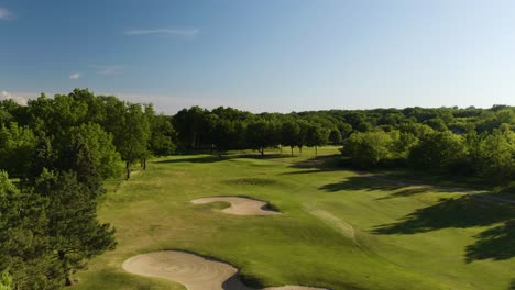 amazing aerial view of golf course on summer day