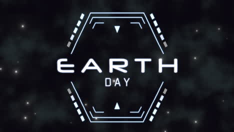 Earth Day with HUD elements on digital screen