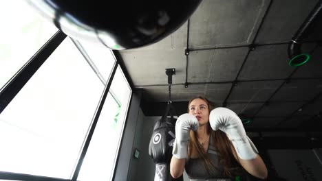 woman boxing in a gym