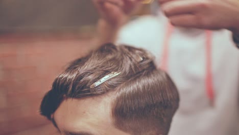 barber haircut. male hairstyle. male hair fashion model