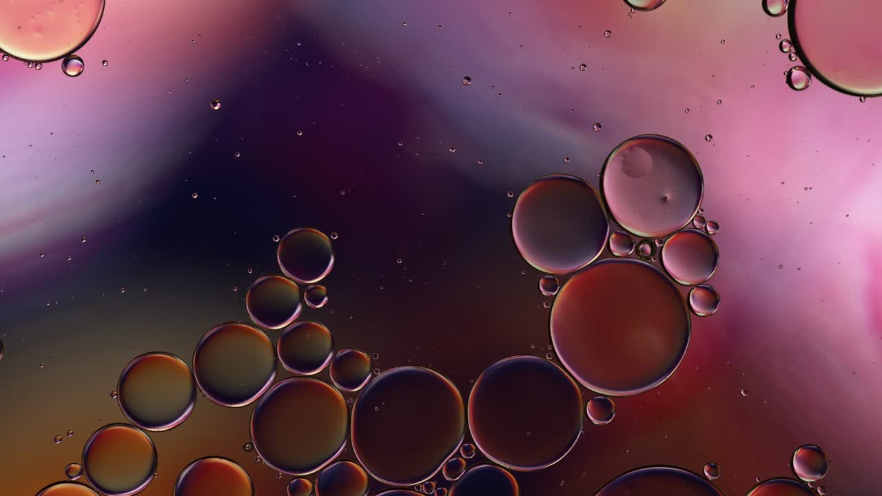abstract colorido alimentos gotas de aceite burbujas y esferas que fluyen