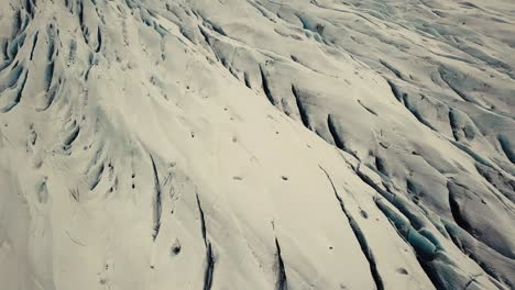 glacier tongue in iceland, filmed by drone from multiple angles