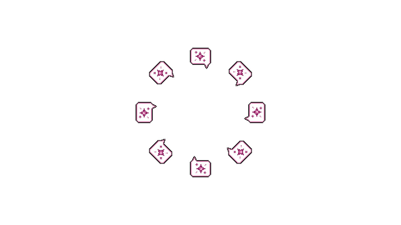 Pixel Art Speech bubble Particle Star Spinning Circle Animated Overlay Transparent 30fps (1)
