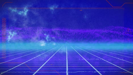 animation of interference over light spots on blue background