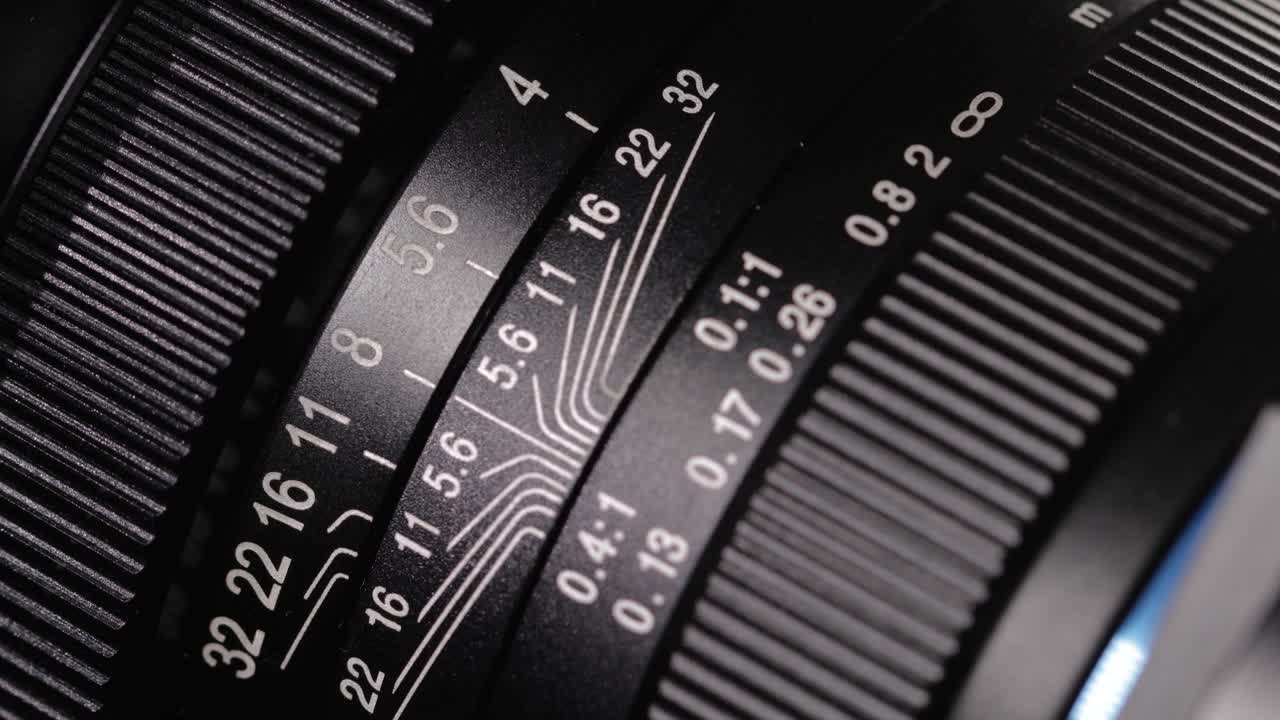 오래된 렌즈의 매크로 클로즈업.