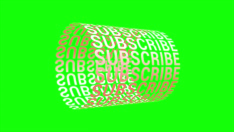 suscríbete girando en pantalla verde