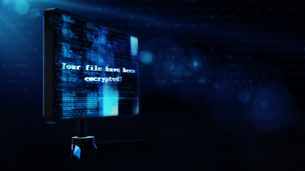 Computer Screen Showing Ransomware Encryption Alert