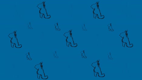 animation of high heels repeated on blue background