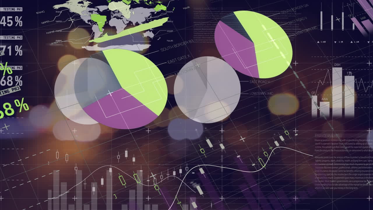 animación del procesamiento de datos en un almacén vacío