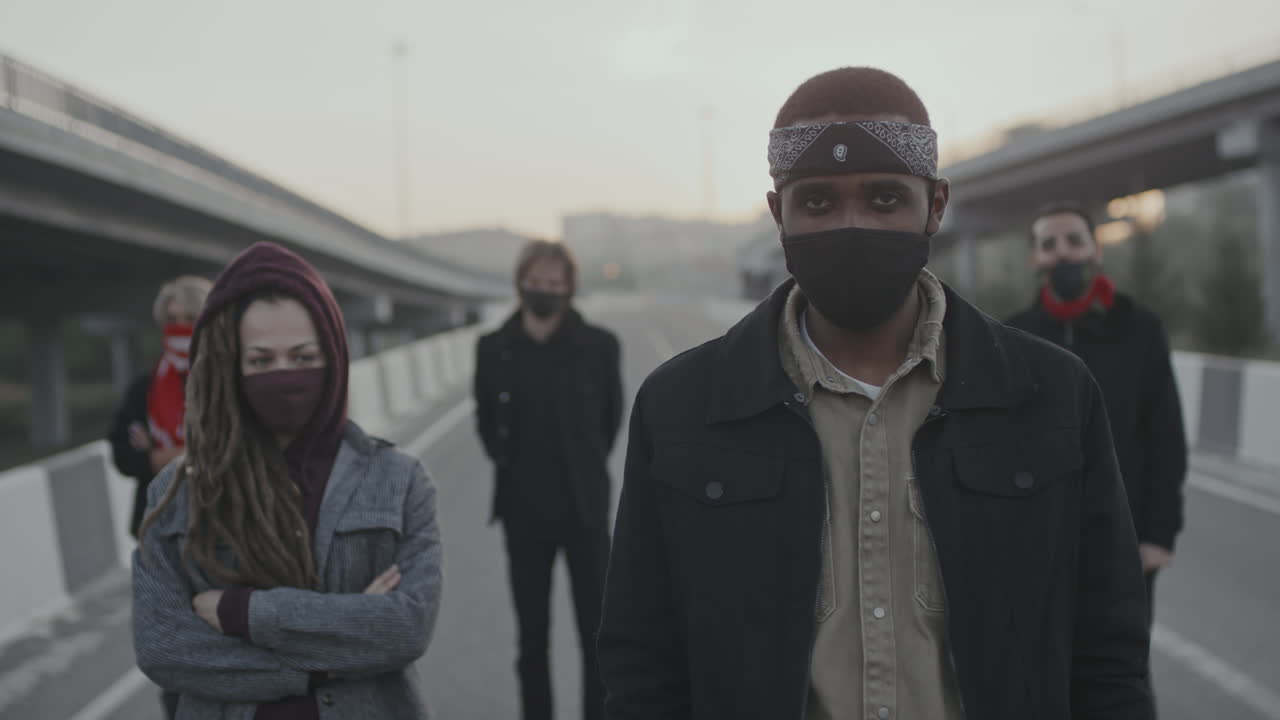 Group of people wearing masks