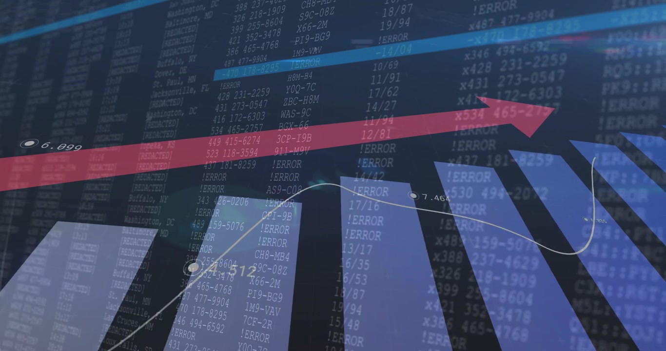 On refresh 3D financial chart sliding arrow and animating trend line, illustrating market growth