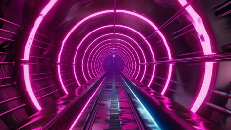 el túnel futurista de neón rosa