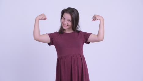 feliz joven hermosa mujer embarazada