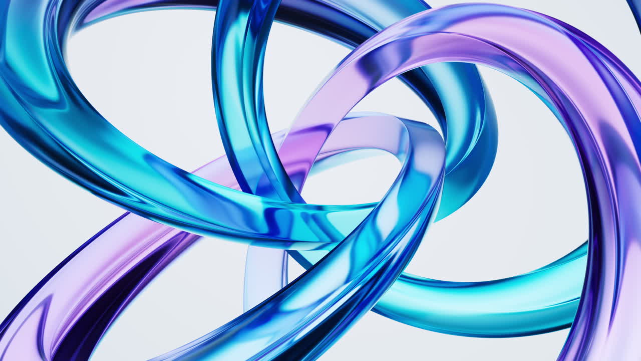 Transparent ring glass background, 3d rendering