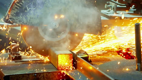 metal cutting process with sparks