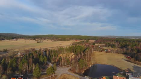 toma de drones de granja, gravera y estanque