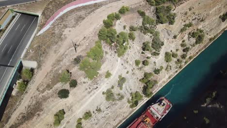 Highways-and-Corinth-canal,-Greece,-Peloponnese