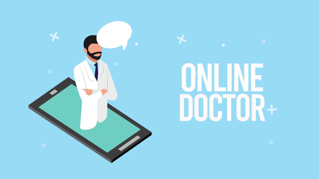 ilustración de doctor en línea