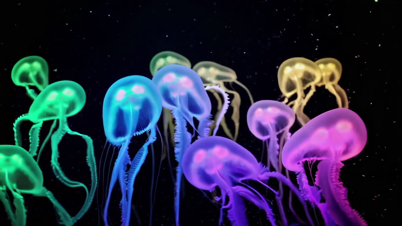 Rainbow Jellyfish in Aquarium