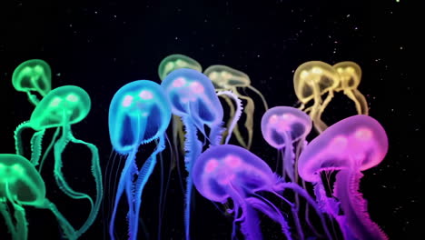 rainbow jellyfish in aquarium