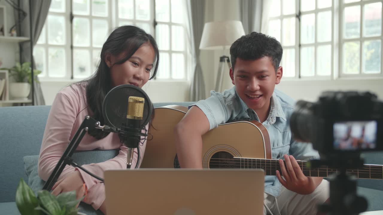 Teenagers Performing Music Together