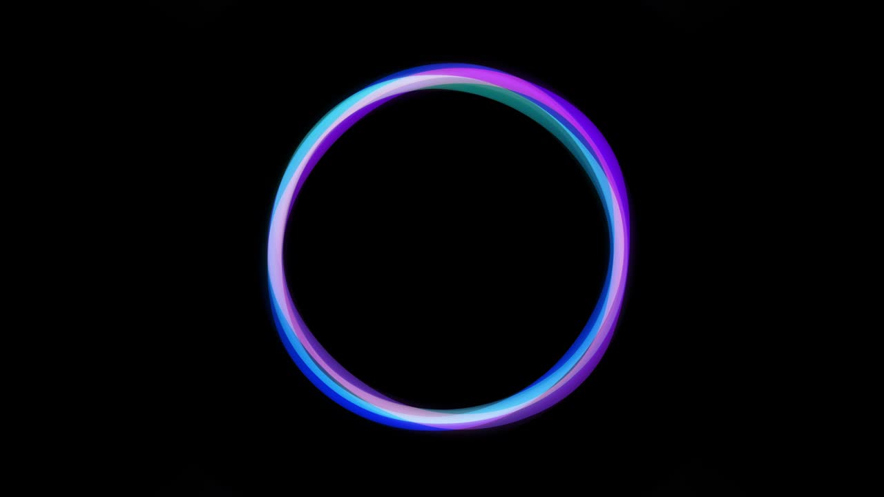 animación de anillos ondulantes humeantes, círculo de efecto líquido sobre un fondo negro