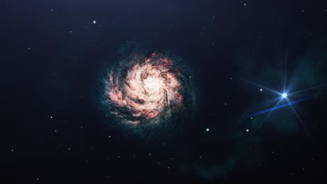 galaxies and bright stars circulating in the universe