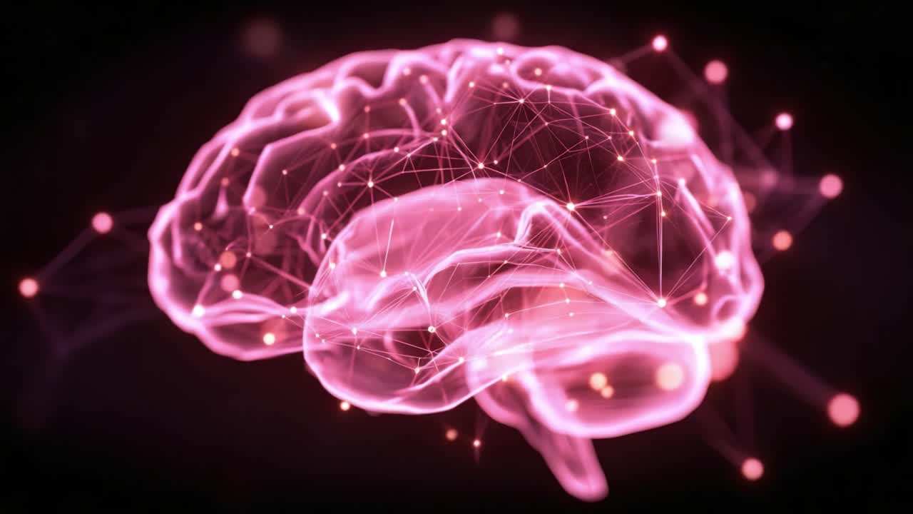 Exploring the Intricacies of the Human Brain: A Stunning Visualization of Neural Connections and Brain Functionality in a Beautiful Pink Glow