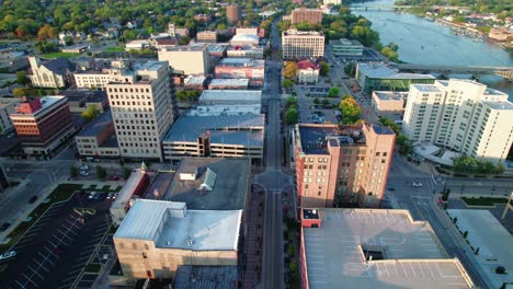 Daytime-aerial-over-Rockford,-Illinois