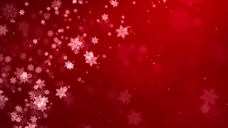 falling snowflakes on red background