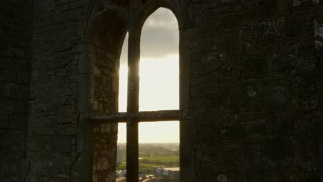 picturesque view of an old irish abbey tower